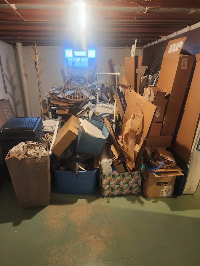 Roll-off dumpster container at job site for 4 Yard Dumpster Rental in New Carrollton